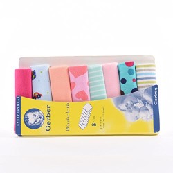 Gerber Wash Cloth (Pack Of 8) - Multicolour