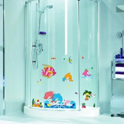 Reusable Glass Decor Stickers- assorted designs(flowers, aquatic, butterflies)