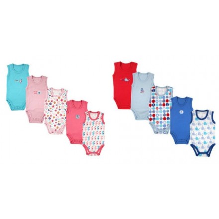 Juniors Infant Sleeveless Bodysuits- 0-3, 3-6, 6-12mths