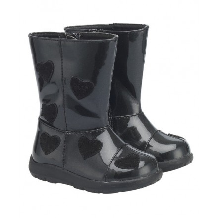 Mothercare Baby Girl  First Walker Black Patent Boots- UK 5, 7 / EUR Size 22/24