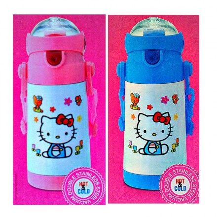 Hello Kitty Bullet Flask - Double Stainless Steel Vacuum Flask 350ml (Keeps hot or cold)