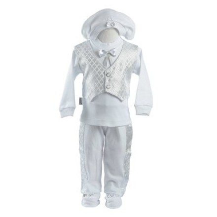 Baby Boy's 7pc Box set Christening Outfit (0-4 Months)- Made in turkey