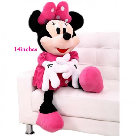 Disney  Minnie Mouse 14" Inch Plush w/ Pink Dress and Bow