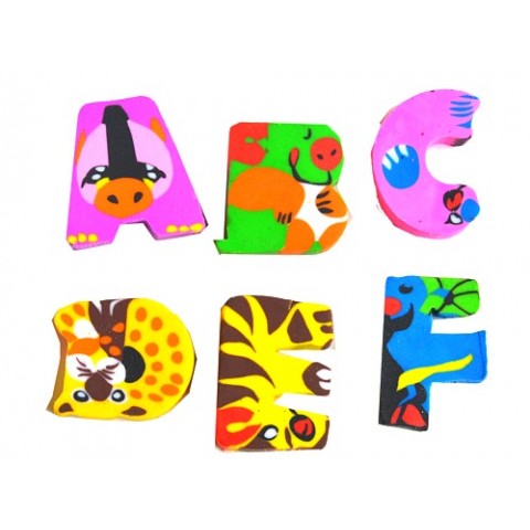 6pack Numbers & Alphabets Erasers in Blister Pack