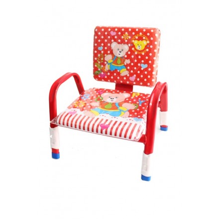 Kids Cushioned Metal Chair With Squeaky Sound- assorted designs