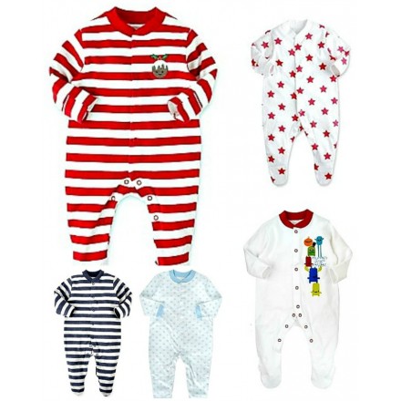 George Assorted Baby Sleepsuits (0-9mths)- Pack of 3 (baby boys & Girls)
