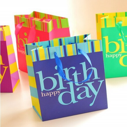 Birthday Graffiti Gift Bag- assorted colours
