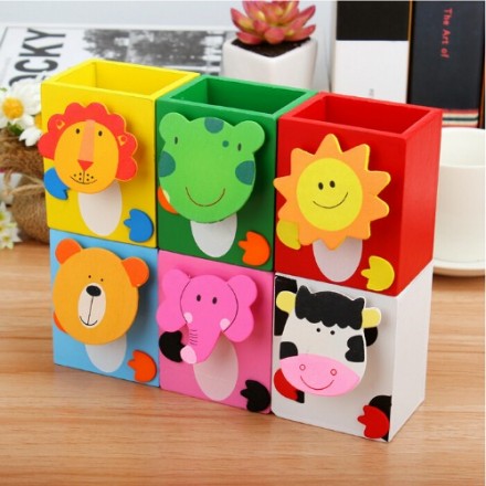 Animal Cartoon Wooden Pen/Pencil Holder