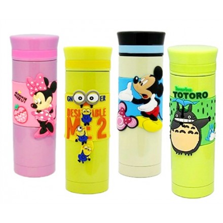 Adorable Character Vacuum Steel Water Bottle - assorted designs