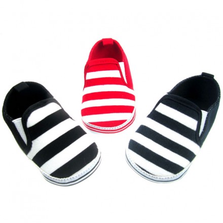  Soft Touch Baby boy Funky Stripe Slip-on Deck shoes (0-12mths)