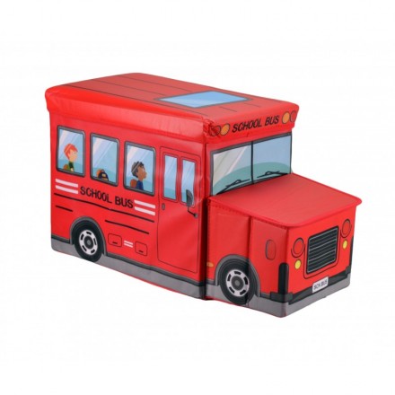 Kids Ottoman School Bus Storage Box- assorted colours