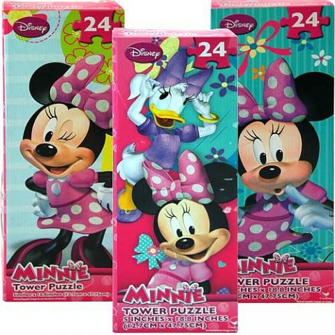 Disney Tower Puzzles 24pcs - Minnie, Sofia, Doc