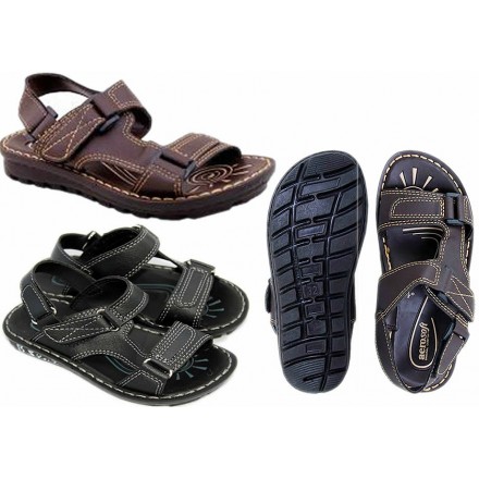 AEROSOFT Boys Sandals - Coffee Brown & Black (Size 28-38)