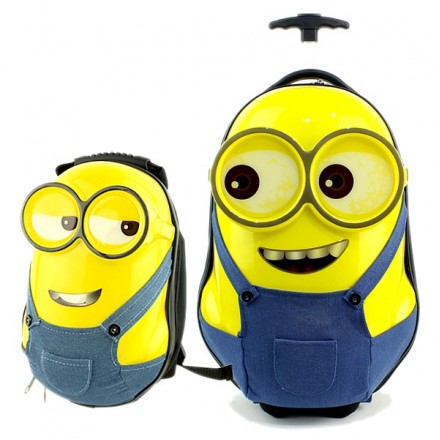 18inch & 13inches 3D ABS Hard Shell Minions Trolley & backpack set
