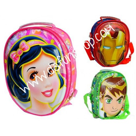 6d Oval Face Insulated Lunch bags- assorted characters