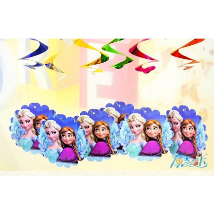 Character 6pack Dangling Swirl Cutouts- Party Decor
