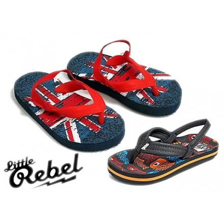 Rebel by Primark Boys Flip Flop Sandals- assorted designs- UK 4-6