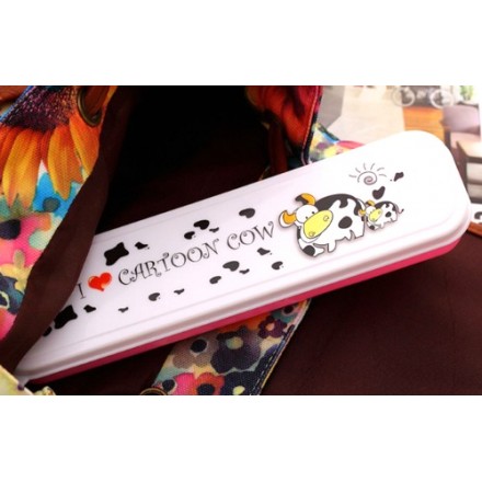 Cartoon Cutlery Case- Kitty, Cow & Doraemon (ONLY CASE)