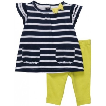 Carter's Girls 2 Piece Capri Set Navy & Lime Green- 6mths