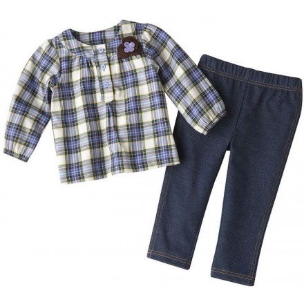 Carter's 2-piece legging & Plaid Top set- 18mths
