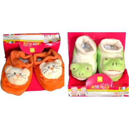 Baby Plus Cute Animal Rattle Booties (0-6mths, 6-12mths)