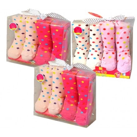 Baby Plus Girls Polka dot- GIFT TIGHTS 2 PACK(0-6, 6-12, 12-18, 18-24months)
