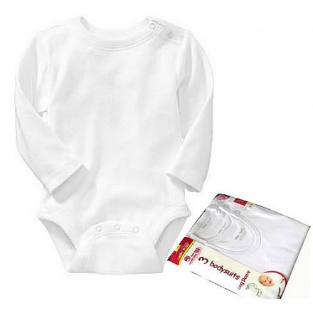 Baby Plus 3 Pack Long Sleeve Bodysuit Set (0-3mths, 3-6mths)- Baby Boy or Girl