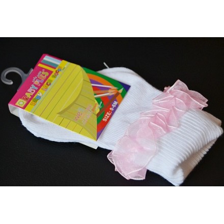 Baby Plus Girls Lacy Socks (0-6mths, 6-12mths, 12-24mths)