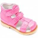 ORTUZZI Orthopedic Pink Ankle- High Toddler Sandals- EUR Size 23, 24