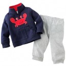 Carters Baby Boys 2-Piece Cardigan 'CRAB' Sweater Set- 3mths