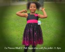 La Princess Girls Fuchsia & Black Sequin Dress- 5yrs (with free jacket)