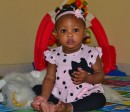 Ashley's Baby girl Leggings Set- Polka dot tiered top and black leggings (6mths)
