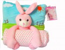 Baby Plus Plush Animal Baby Pillow and Blanket Set- Pink Bunny & Green Froggy