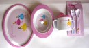 DISNEY PRINCESS 5PC FEEDING SET- OVAL PLATE,BOWL, FORK , SPOON & SIPPY CUP