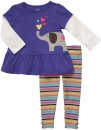Carter's Girls Months Elephant Mock Layer Pant Set- 3mths- 6mths, 9mths, 12mths, 18mths