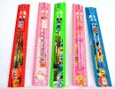 Character Ruler Stationery Set- 1 ruler,2 pencils, 1 eraser, 1 sharpener- sold in dozens
