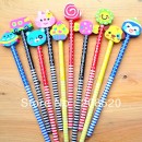 3pack Wooden Pencils with Cartoon Animal Eraser Topper