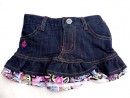 Rocawear Girls Trendy Mini Double Ruffle Denim Skirt