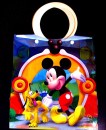 Round Plastic Handle PVC Gift bag- assorted xters (pack of 12)