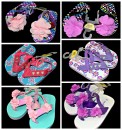 Mabini Baby Girls Flower Eva Sandals with elastic strap -3 designs(size 19,20,21)