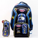 Boys 3D Racing Car 3pcs School Set- Trolley Backpack, Lunch Bag, Stationery Bag
