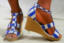 MICHAEL KORS GIRLS Gladiator Wedge Sandals- Plaid design (Size 3 & 4, )