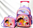 Dora Detachable Trolley Backpack and matching Lunch bag- 16inches