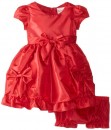 Nannette Infant Red Bow Cap-Sleeve Dress- 2pcs set - 6-9mths