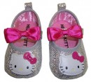 Hello Kitty Glitter Prewalker Shoes- Silver & Pink (3-6mths, 6-9mths)