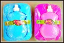 Kids' Pack Plastic Plate and Bottle Set- Pink & Blue