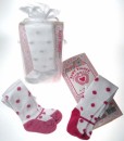 Soft Touch Infant Girls Occassion Tights- silver & pink- 0-9mths (Polka dot & Diamante design)