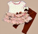 Nannette Baby-Girls Two-Piece Dress & Leggings Set- 18mths