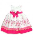 Nannette Girls' Embroidered Organza Dress- Fuschia, White & Lemon (3T, 6X)