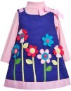 BONNIE BABY PINK & BLUE PINWHEEL DAISIES 2pc Corduroy Jumper Dress- 12mths, 18mths